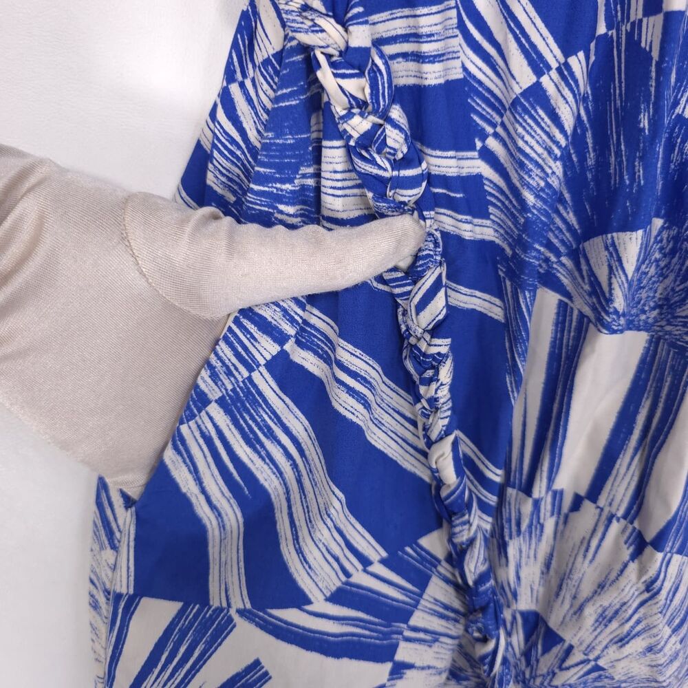 MARIE OLIVER New Foster Dress SMALL Blue White Radiance Tie Cotton 2F13-138-229A - Picture 7 of 12